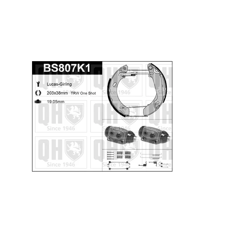 Kit de freins, freins à tambours QUINTON HAZELL BS807K1
