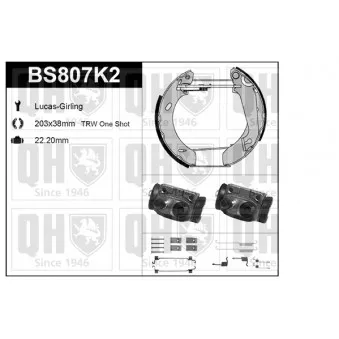 Kit de freins, freins à tambours QUINTON HAZELL BS807K2