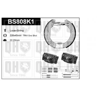 Kit de freins, freins à tambours QUINTON HAZELL BS808K1