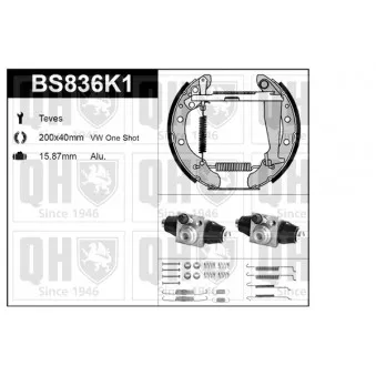 Kit de freins, freins à tambours QUINTON HAZELL BS836K1