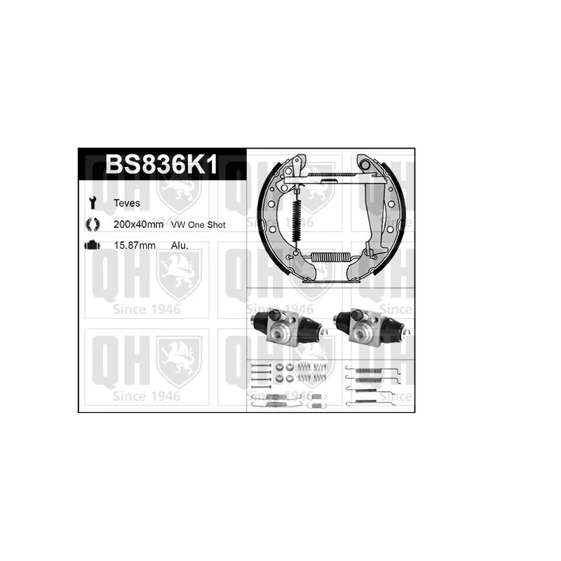 Kit de freins, freins à tambours QUINTON HAZELL BS836K1