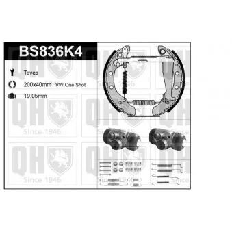 Kit de freins, freins à tambours QUINTON HAZELL BS836K4