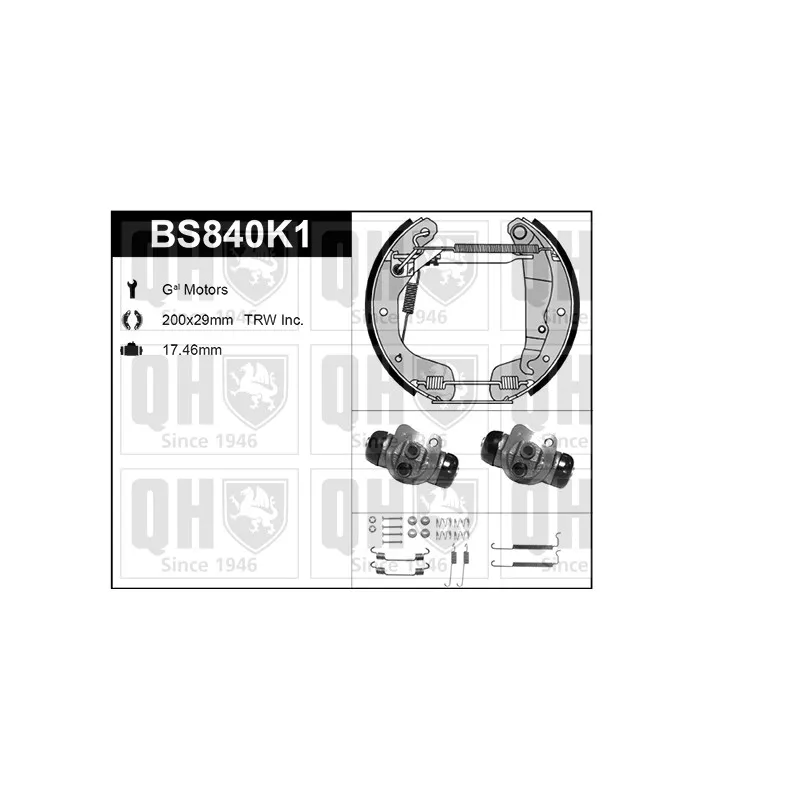 Kit de freins, freins à tambours QUINTON HAZELL BS840K1