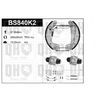 Kit de freins, freins à tambours QUINTON HAZELL BS840K2