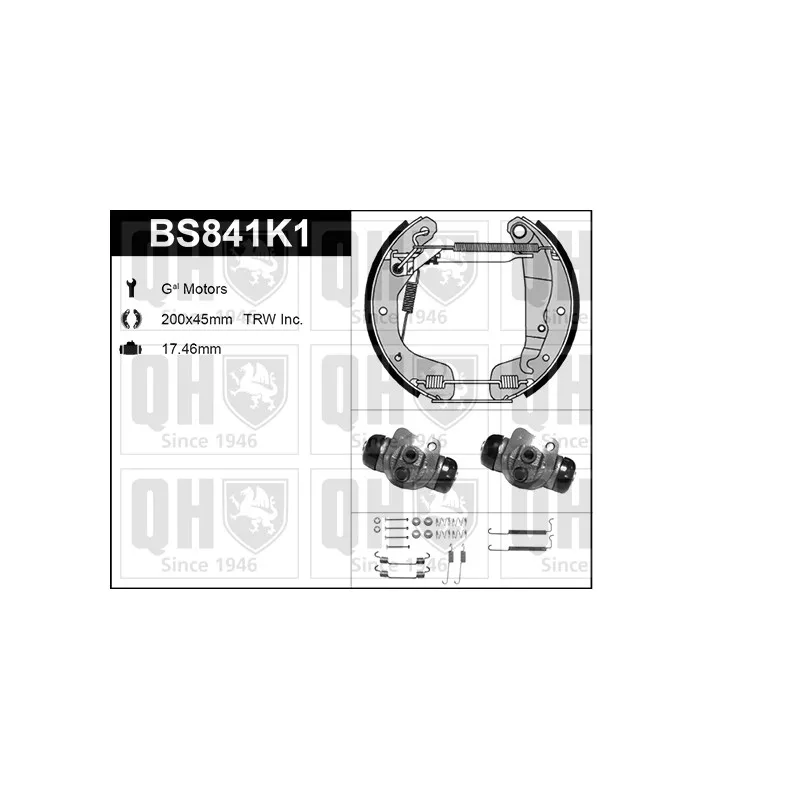 Kit de freins, freins à tambours QUINTON HAZELL BS841K1
