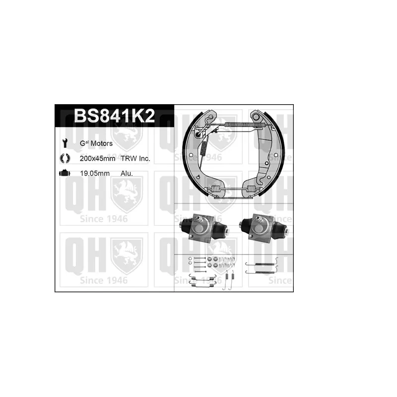 Kit de freins, freins à tambours QUINTON HAZELL BS841K2
