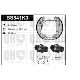 Kit de freins, freins à tambours QUINTON HAZELL BS841K3