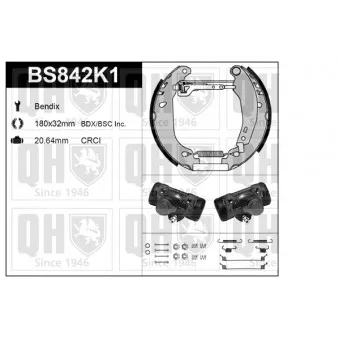 Kit de freins, freins à tambours QUINTON HAZELL BS842K1