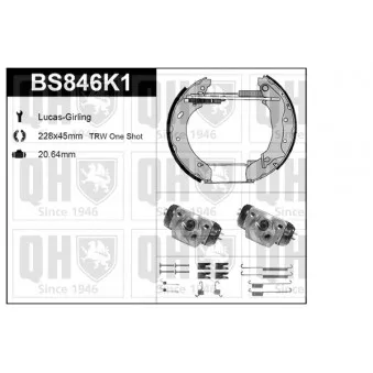 Kit de freins, freins à tambours QUINTON HAZELL BS846K1