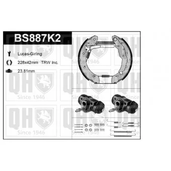 Kit de freins, freins à tambours QUINTON HAZELL BS887K2