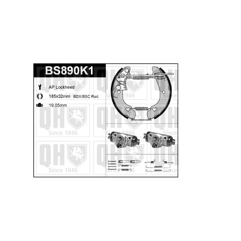 Kit de freins, freins à tambours QUINTON HAZELL BS890K1