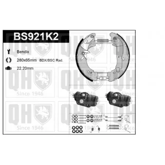 Kit de freins, freins à tambours QUINTON HAZELL BS921K2