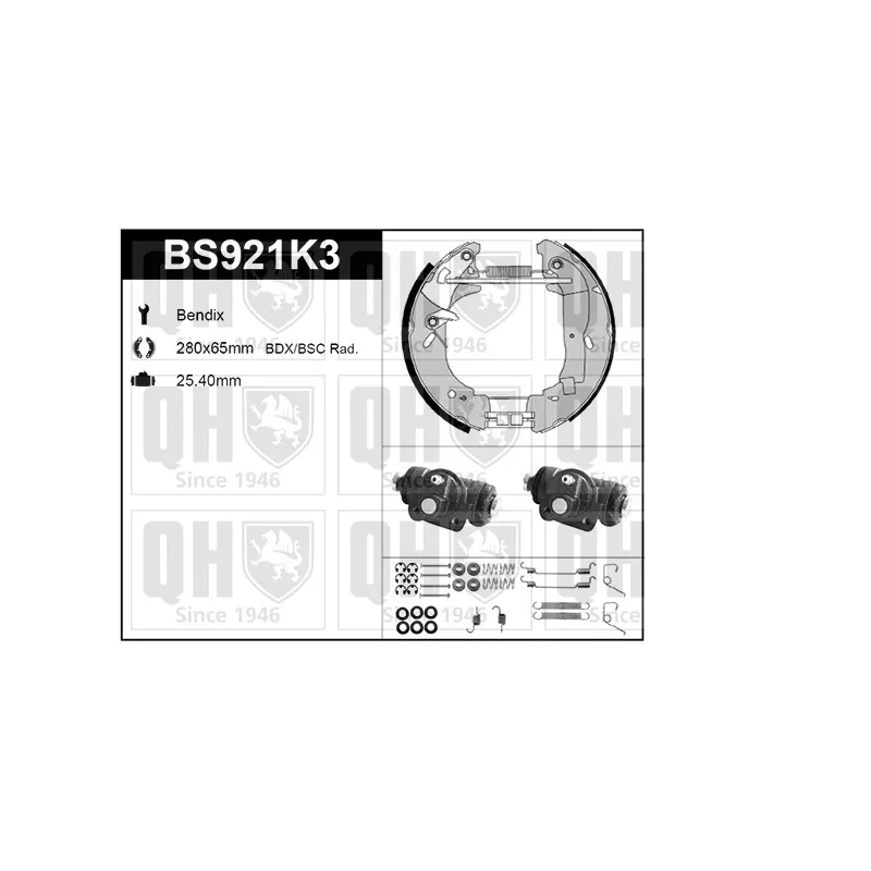 Kit de freins, freins à tambours QUINTON HAZELL BS921K3