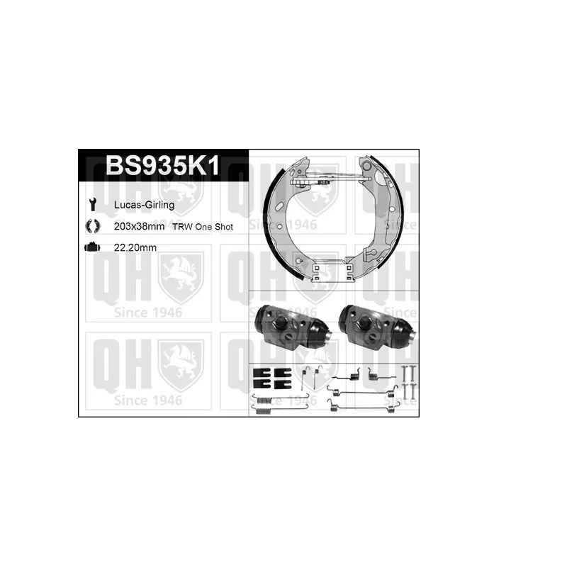 Kit de freins, freins à tambours QUINTON HAZELL BS935K1