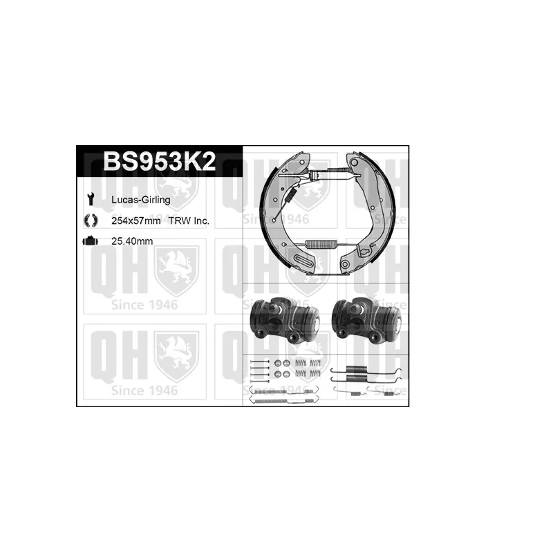 Kit de freins, freins à tambours QUINTON HAZELL BS953K2