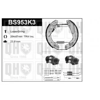 Kit de freins, freins à tambours QUINTON HAZELL BS953K3