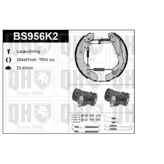 Kit de freins, freins à tambours QUINTON HAZELL BS956K2