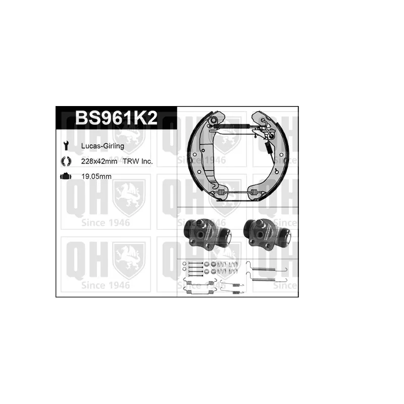 Kit de freins, freins à tambours QUINTON HAZELL BS961K2