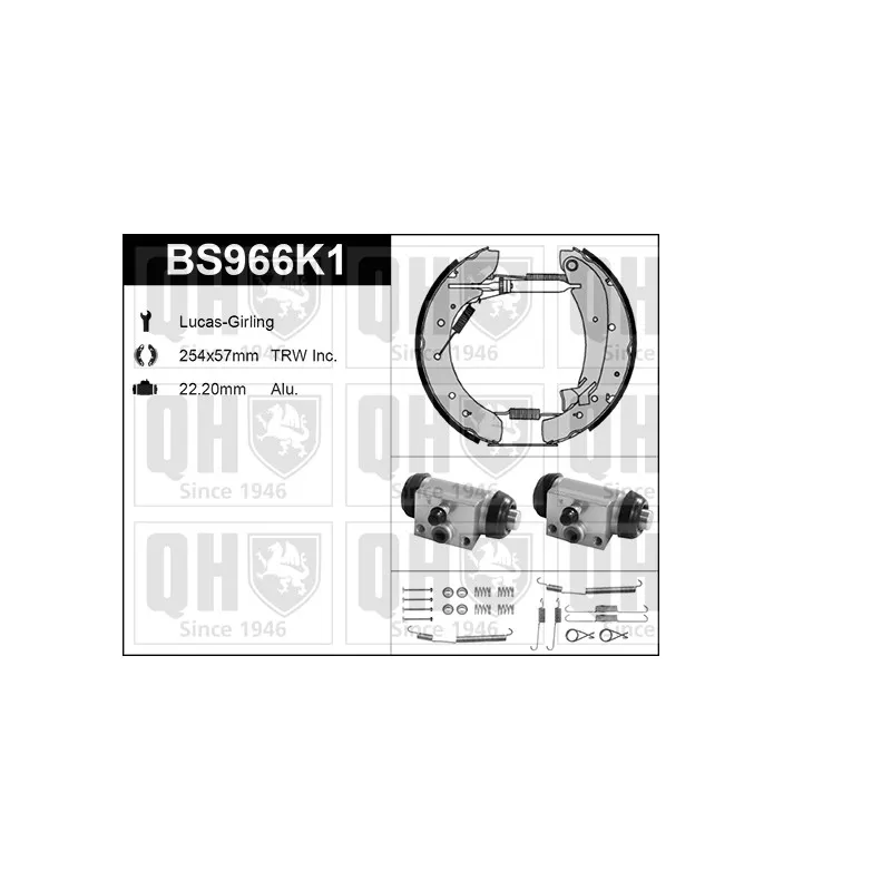 Kit de freins, freins à tambours QUINTON HAZELL BS966K1