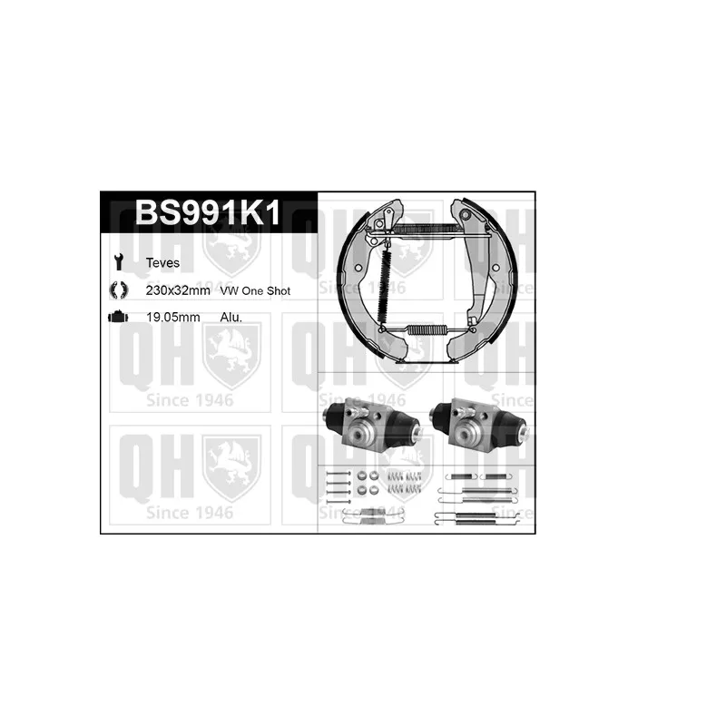 Kit de freins, freins à tambours QUINTON HAZELL BS991K1