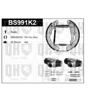 Kit de freins, freins à tambours QUINTON HAZELL BS991K2