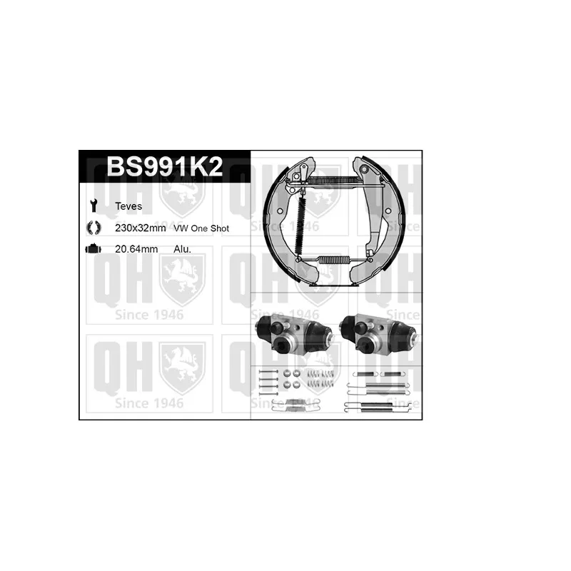 Kit de freins, freins à tambours QUINTON HAZELL BS991K2