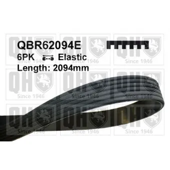Courroie trapézoïdale à nervures QUINTON HAZELL QBR62094E