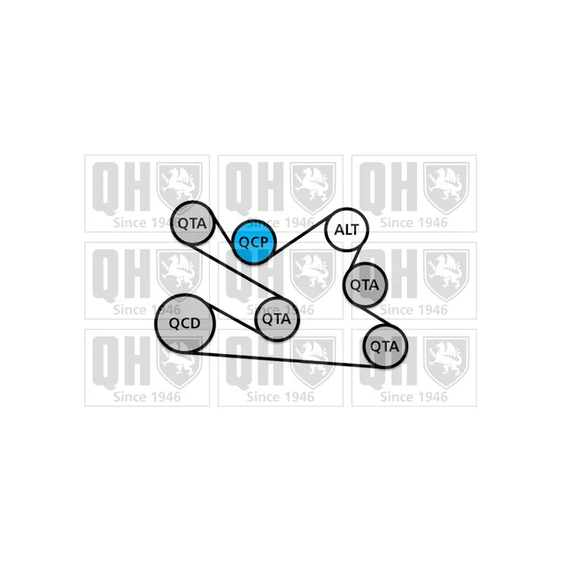 Jeu de courroies trapézoïdales à nervures QUINTON HAZELL QDK134