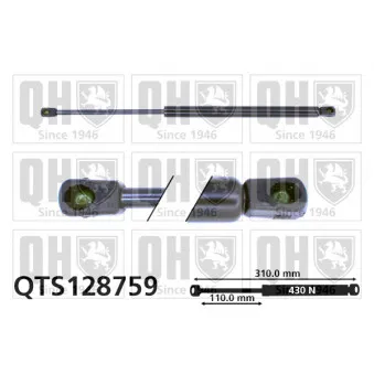 Vérin, capot-moteur QUINTON HAZELL QTS128759