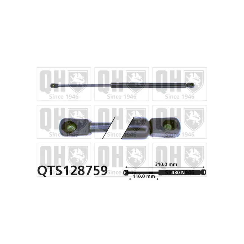 Vérin, capot-moteur QUINTON HAZELL QTS128759