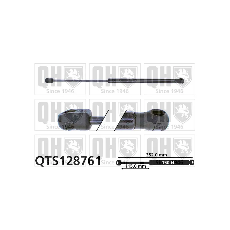 Vérin, vitre arrière QUINTON HAZELL QTS128761