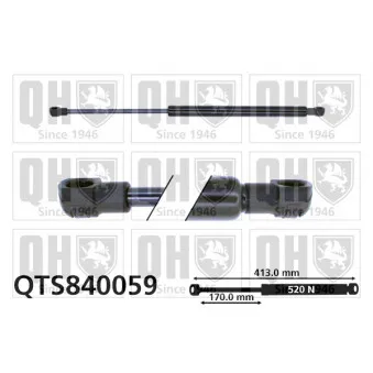 Vérin de hayon, de coffre QUINTON HAZELL QTS840059