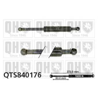 Vérin de hayon, de coffre QUINTON HAZELL QTS840176