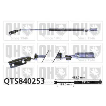 Vérin de hayon, de coffre QUINTON HAZELL QTS840253