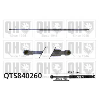 Vérin de hayon, de coffre QUINTON HAZELL QTS840260