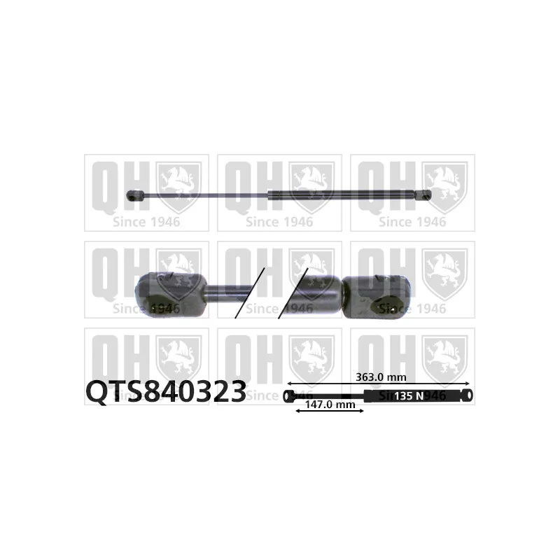 Vérin, vitre arrière QUINTON HAZELL QTS840323