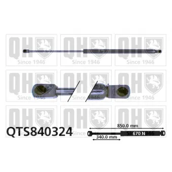 Vérin de hayon, de coffre QUINTON HAZELL QTS840324