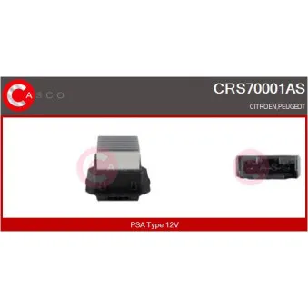 Résistance, pulseur d'air habitacle CASCO CRS70001AS