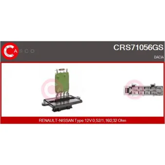 Résistance, pulseur d'air habitacle CASCO CRS71056GS