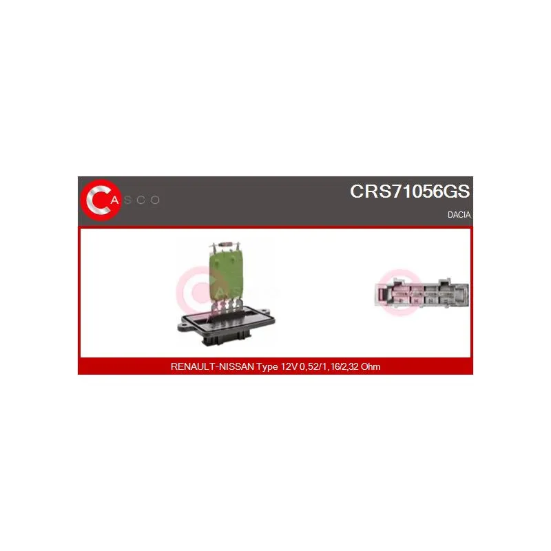 Résistance, pulseur d'air habitacle CASCO CRS71056GS