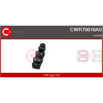 Interrupteur, lève-vitre CASCO CWR70016AS