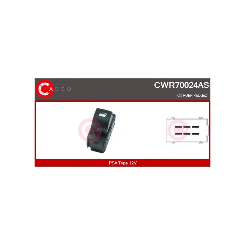 Interrupteur, lève-vitre CASCO CWR70024AS