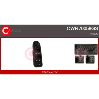 Interrupteur, lève-vitre CASCO CWR70058GS
