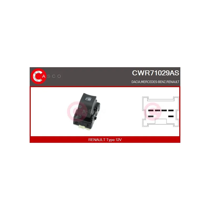 Interrupteur, lève-vitre CASCO CWR71029AS