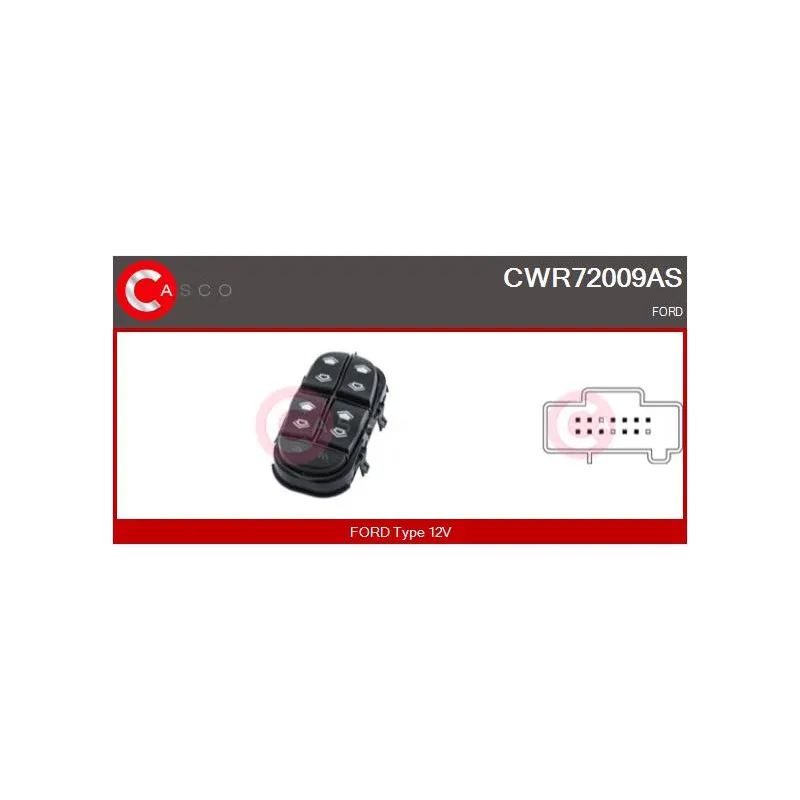Interrupteur, lève-vitre CASCO CWR72009AS