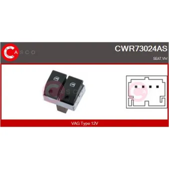 Interrupteur, lève-vitre CASCO CWR73024AS