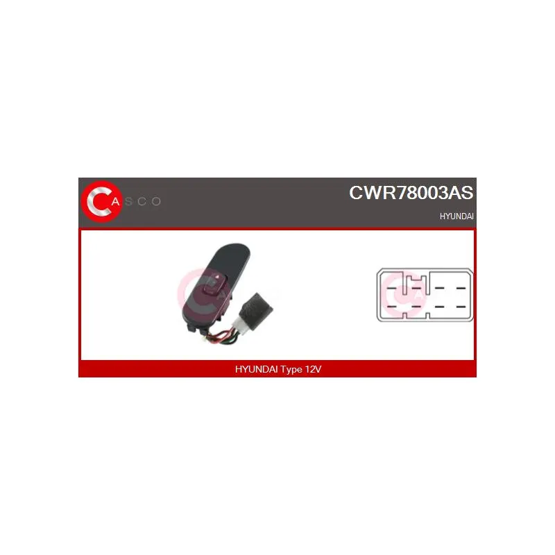 Interrupteur, lève-vitre CASCO CWR78003AS