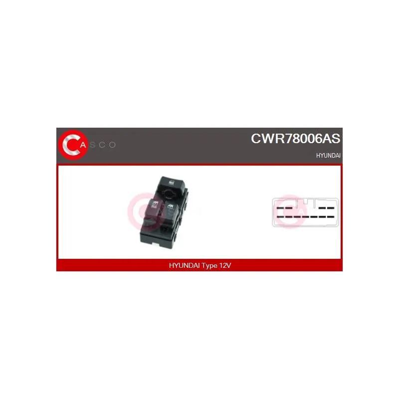 Interrupteur, lève-vitre CASCO CWR78006AS