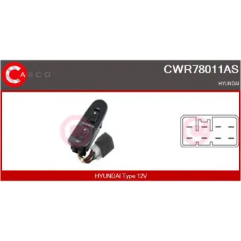 Interrupteur, lève-vitre CASCO CWR78011AS