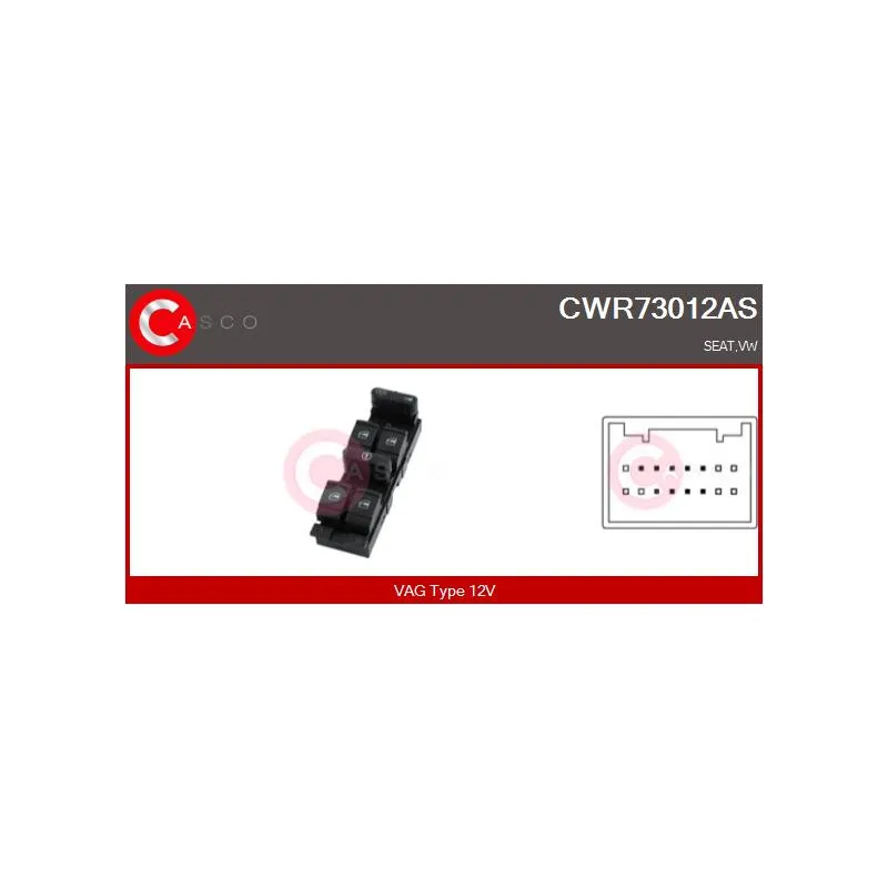 Interrupteur, lève-vitre CASCO CWR73012AS
